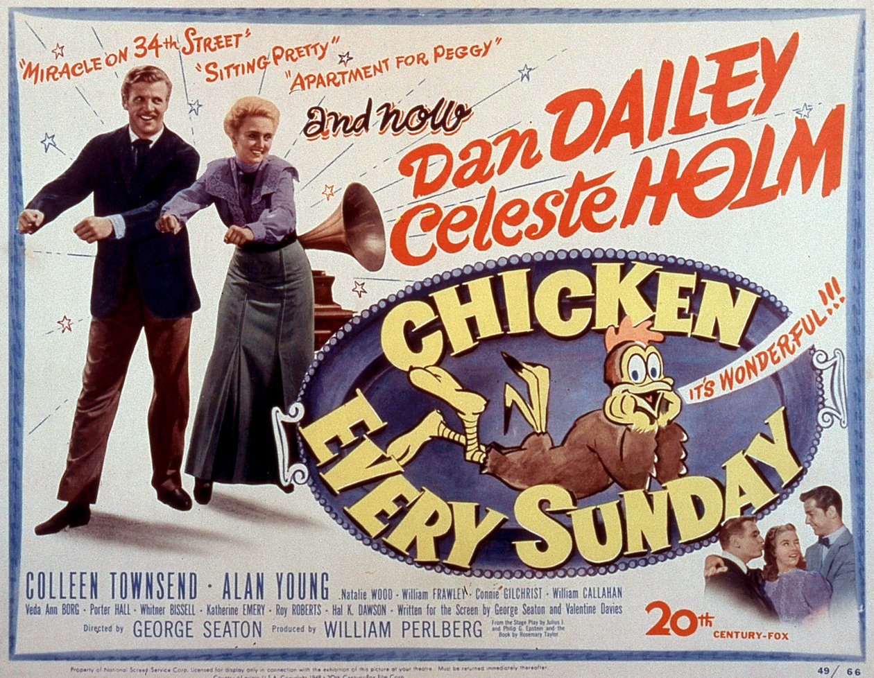 Juliste George Seatonin elokuvalle Chicken every Sunday 1942 tekijältä Unbekannt