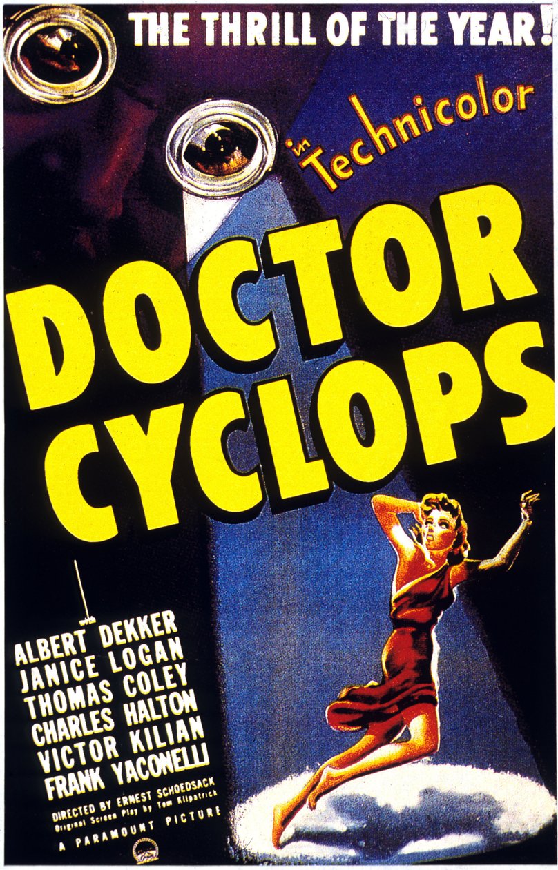 Elokuvan juliste Doctor Cyclops, DR. CYCLOPS, kirjoittanut ERNEST SCHOEDSACK, yhdessä Albert Dekkerin kanssa 1940 tekijältä Unbekannt
