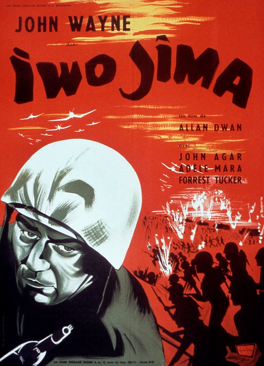 Juliste AllanDwanin elokuvasta Iwo Jima John Waynen kanssa 1949 tekijältä Unbekannt