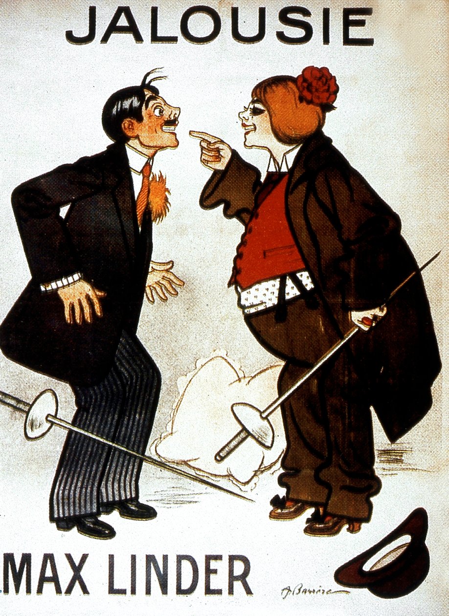 Affiche du film Jalousie (Max et le mari jaloux) de MaxLinder avec Max Linder 1914 Fil muet - Silent movie tekijältä Unbekannt