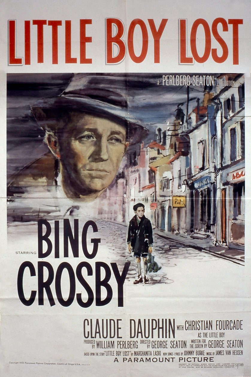 GeorgeSeatonin elokuvan "Little Boy Lost" juliste Bing Crosbyn ja Claude Dauphinin kanssa 1953 tekijältä Unbekannt