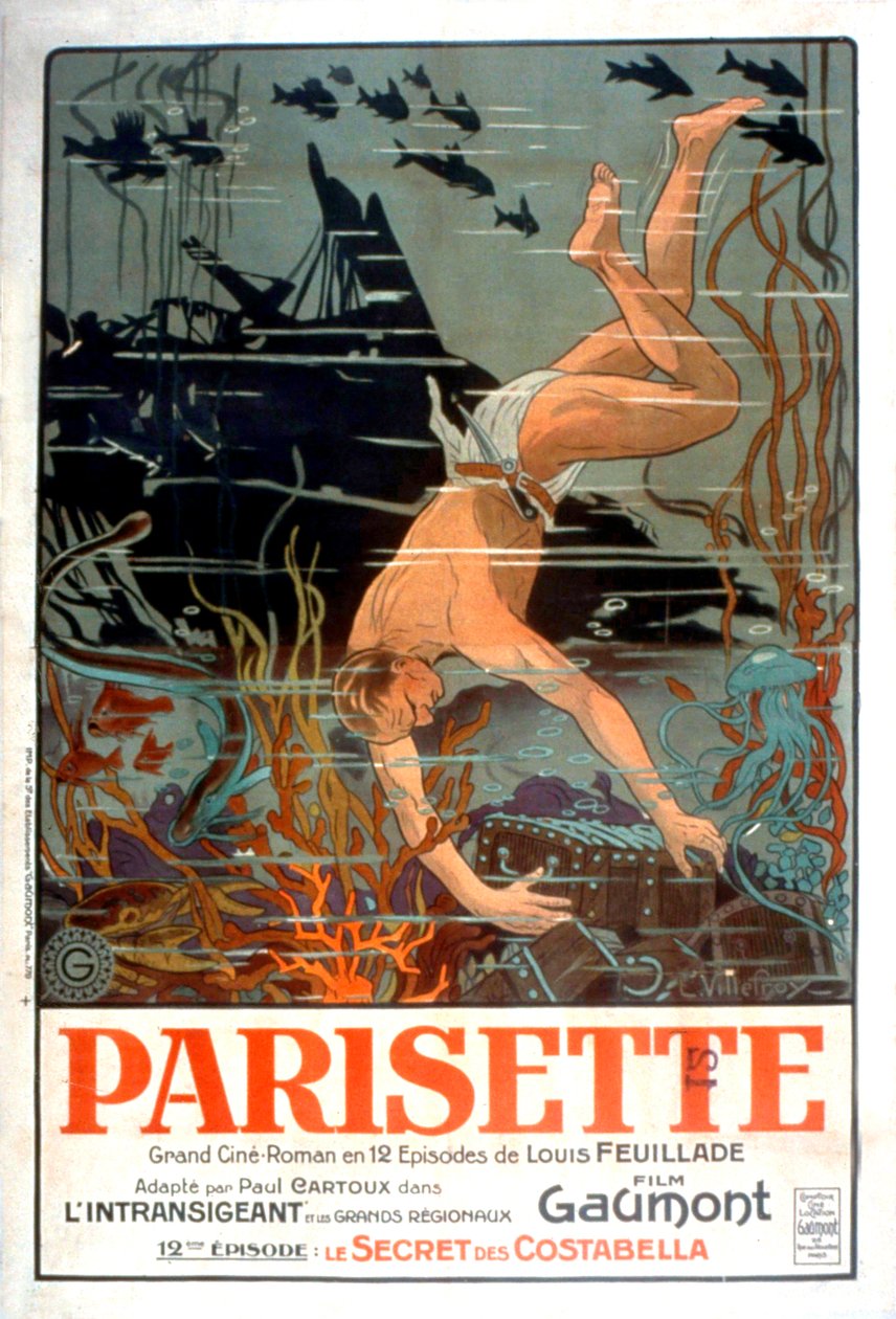 Louis Feuilladen Parisette-elokuvan juliste 1921 mykkäelokuva mykkäelokuva tekijältä Unbekannt