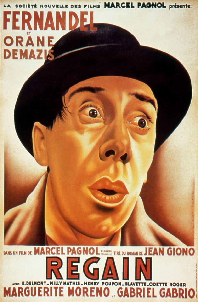 Marcel Pagnolin ja Fernandelin elokuvan Récolte juliste 1937 (Jean Gionon mukaan) tekijältä Unbekannt