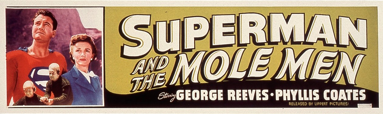 SUPERMAN AND THE MOLE MEN -elokuvajuliste, jonka on ohjannut LeeSholem ja Phyllis Coates, George Reeves 1951 tekijältä Unbekannt