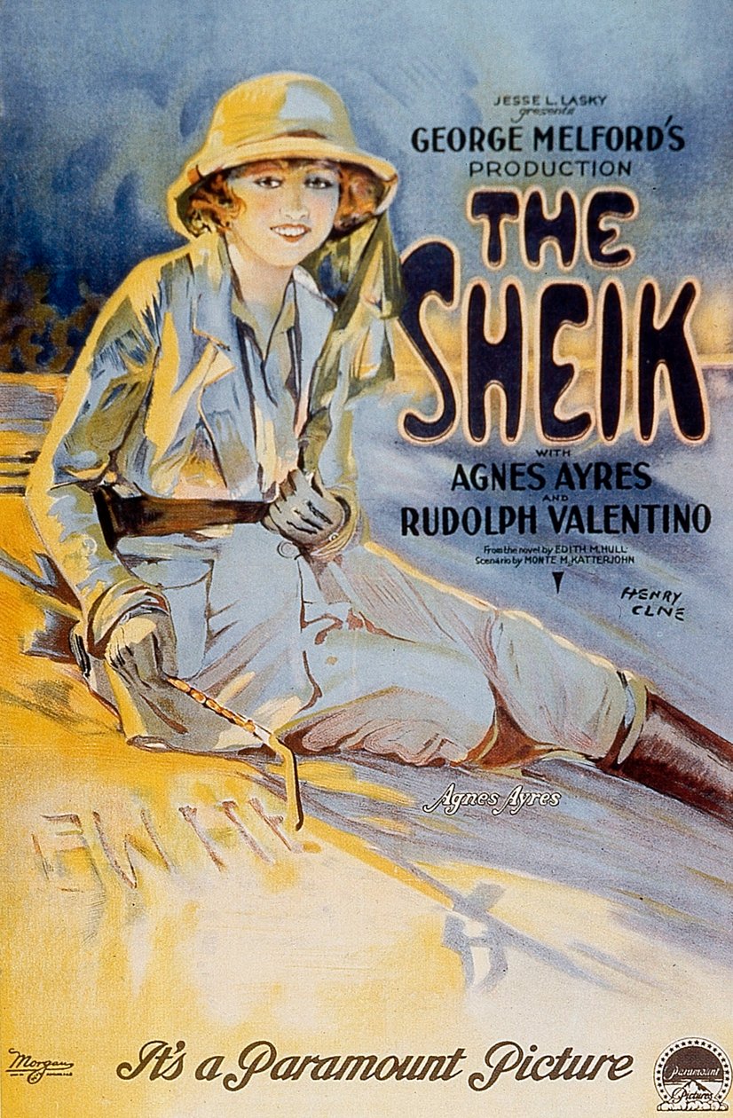 Juliste GeorgeMeflfordin elokuvasta The Sheik pääosissa Agnes Ayres 1921 tekijältä Unbekannt