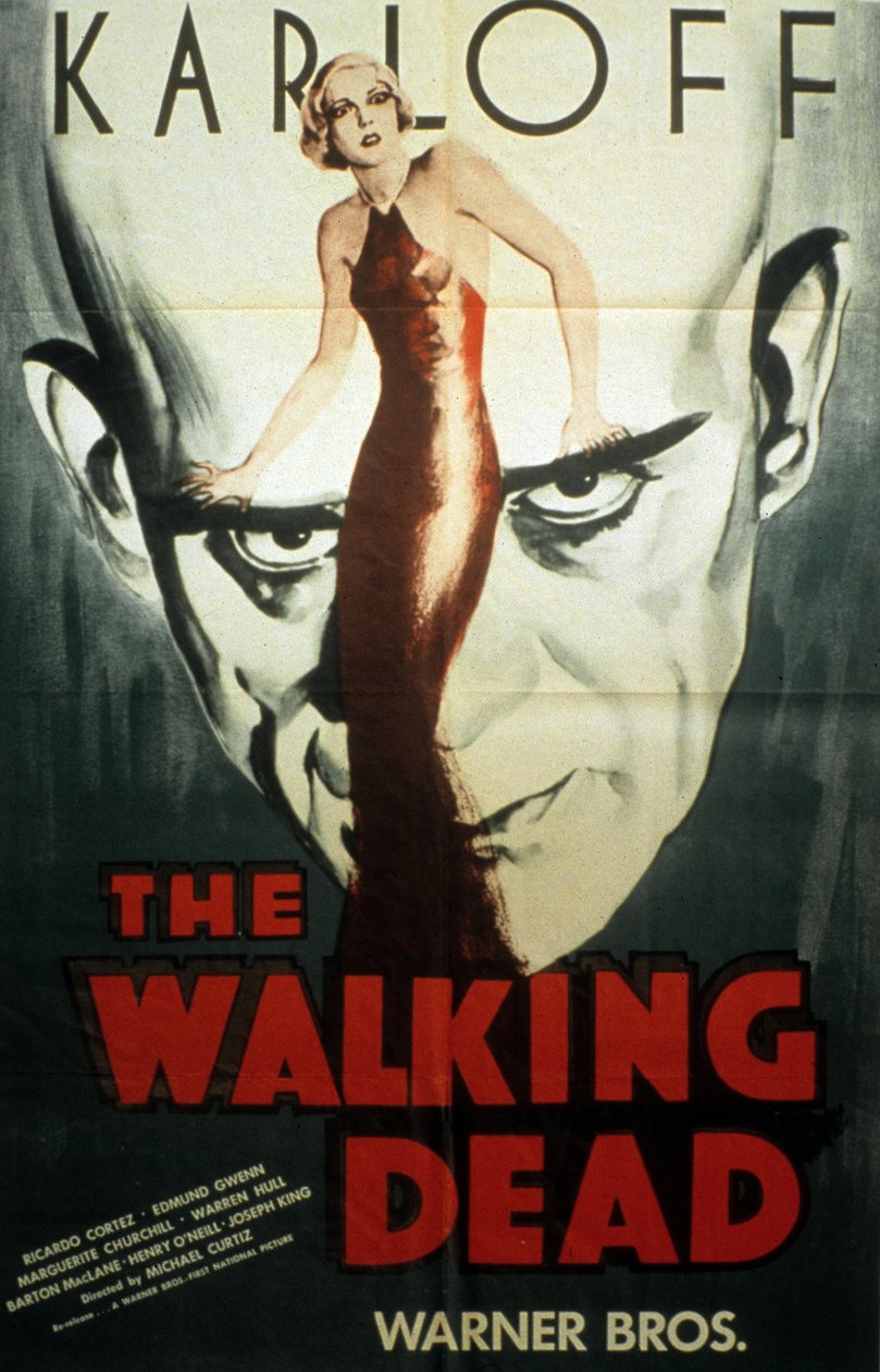 Michael Curtizin ja Boris Karloffin elokuvan The Walking Dead juliste 1936 tekijältä Unbekannt