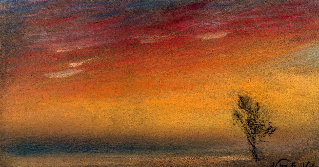 Krakatoa-purkauksen aiheuttama jälkihehku 9.11.1883 tekijältä Unbekannter Künstler