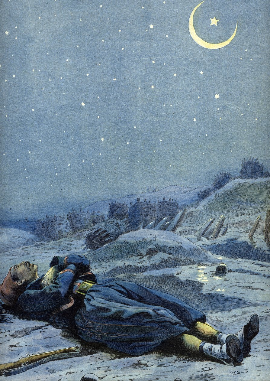 Allegoria Turkin kansallislaulusta: sotilas, joka kuoli maansa puolesta, noin 1900 (kuva) tekijältä Unbekannter Künstler