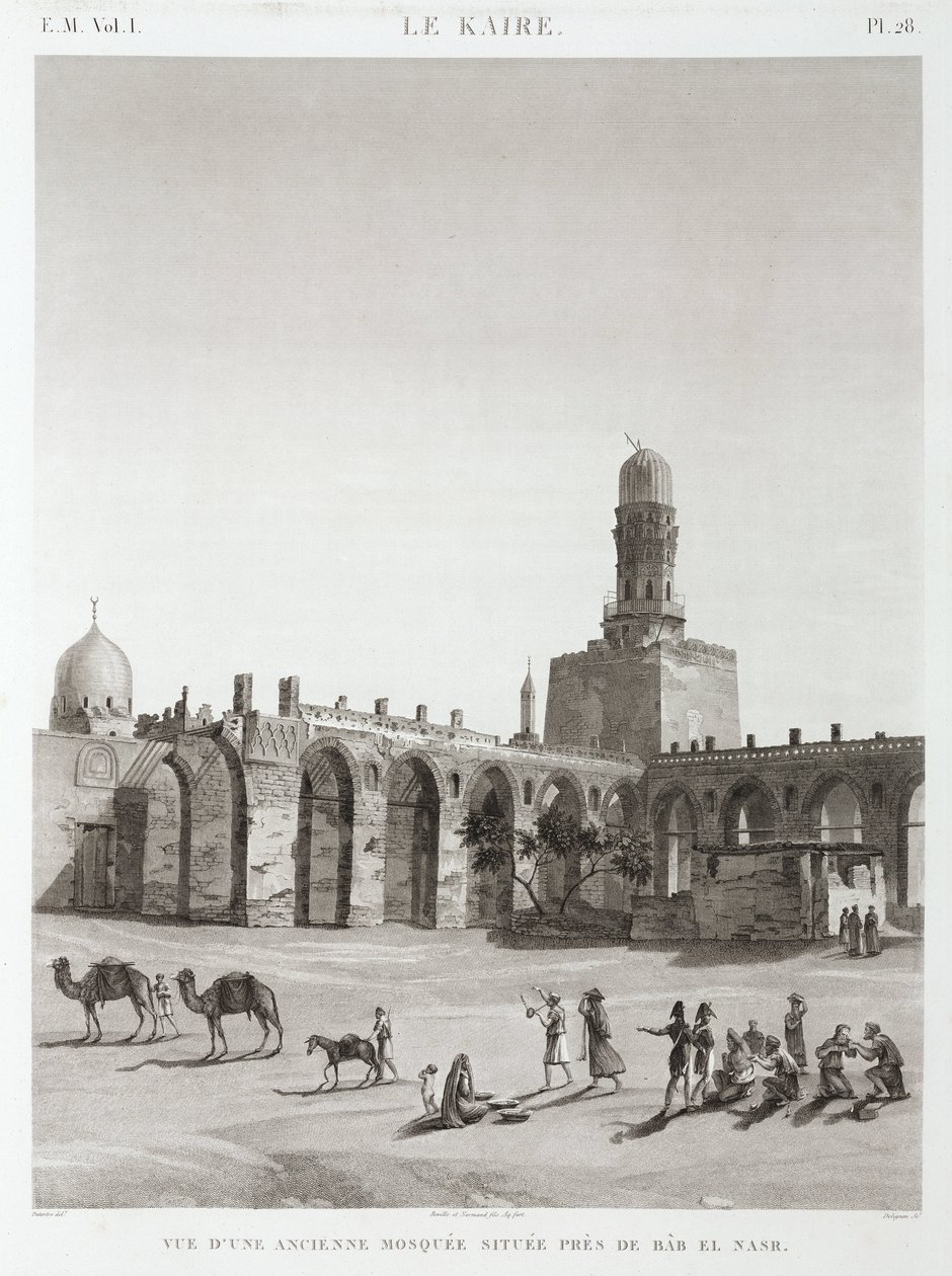 Muinainen moskeija lähellä Bab el-Nasria, Kairossa, Egyptissä, n. 1798 tekijältä Unbekannt