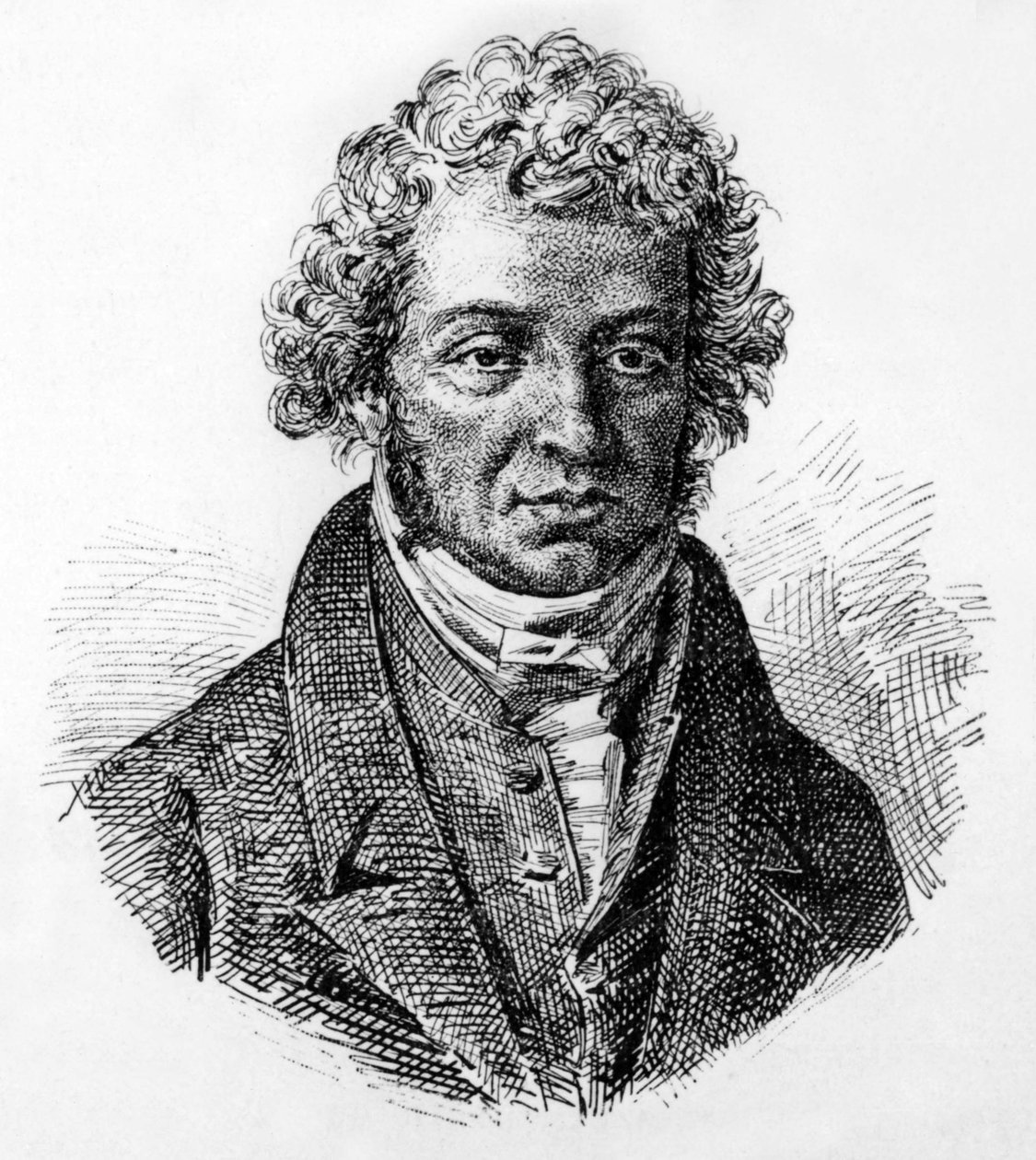 Andre Marie Ampere 19. vuosisata ( kaiverrus) tekijältä Unbekannter Künstler