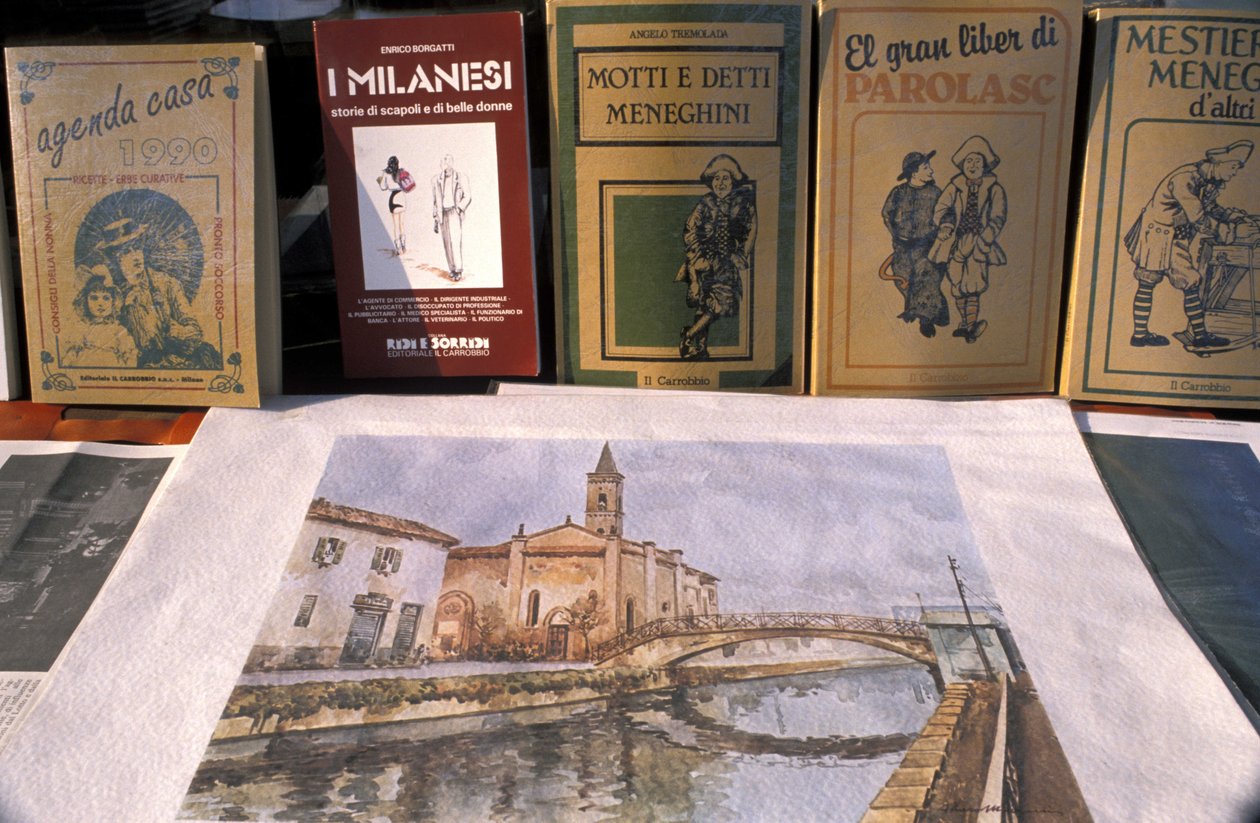 Antiikkimarkkinat, Naviglio Grande, Milano, Lombardia, Italia tekijältä Unbekannt