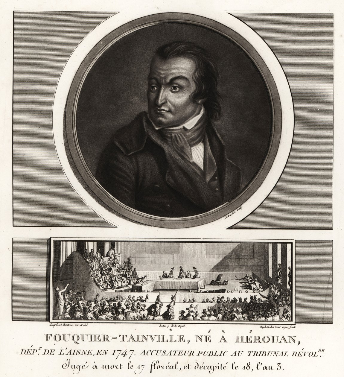 Antoine Quentin Fouquier-Tainville, yleinen syyttäjä, vallankumoustuomioistuin, giljotinoitu 1795 tekijältä Unbekannt