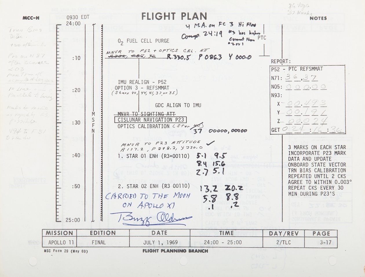 Apollo 11:n lentosuunnitelma, s. 3-17/3-18. NASA/MSC tekijältä Unbekannt