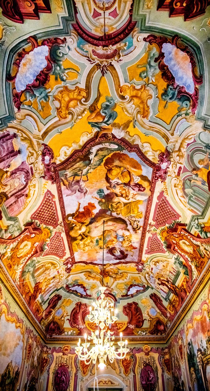 Arcadia-huone Domenico Carellan freskoilla, Palazzo Ducale, Martina Franca, Apulia, Martina Franca, Apulia, Italia, Eurooppa (kuva) tekijältä Unbekannter Künstler