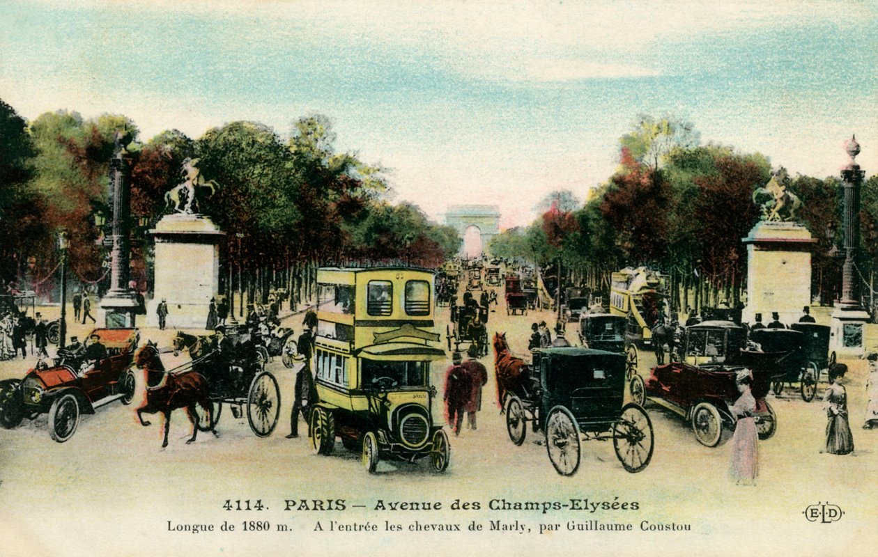 Avenue des Champs - Elysées, Pariisi, noin 1900. tekijältä Unbekannter Künstler