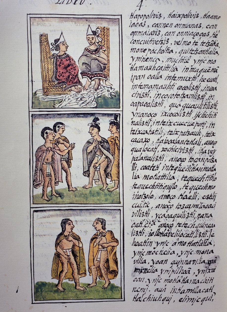 Atsteekkien yhteiskunta, Firenzen Codexin IV kirja, kaksikielinen versio espanjaksi ja nahuatliksi, Uuden Espanjan asioiden yleinen historia, atsteekkien sivilisaatio tekijältä William M. Timlin