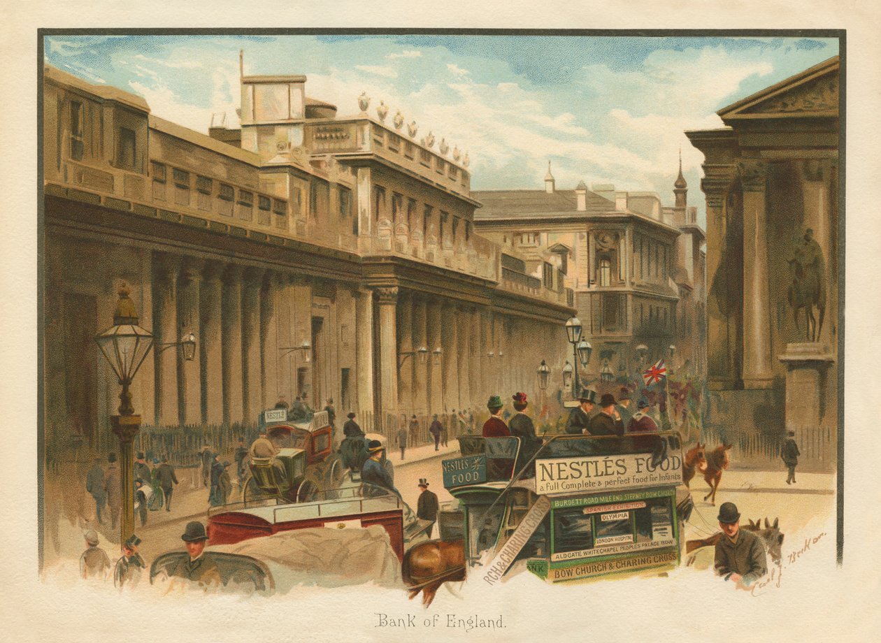Bank of England, Lontoo - 1800-luvun loppu tekijältä Unbekannter Künstler