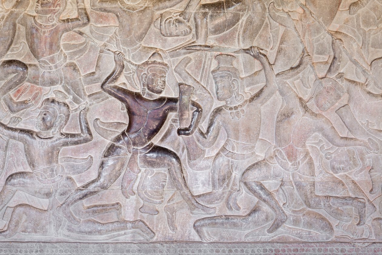 Basreliefit Angkor watin itäisessä galleriassa Kambodžassa tekijältä Unbekannter Künstler