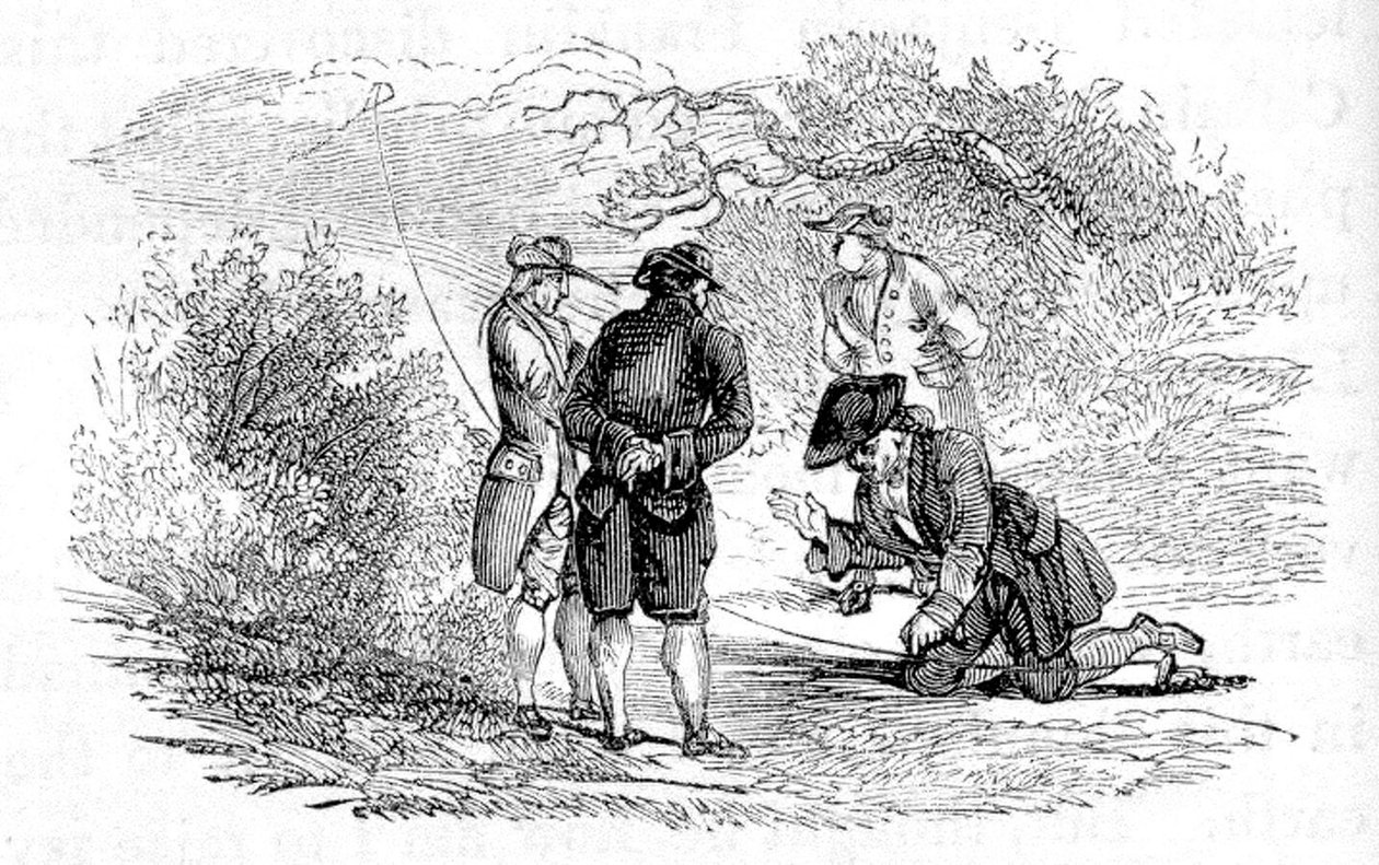 Benjamin Franklin sähkökokeen aikana tekijältä Unbekannter Künstler