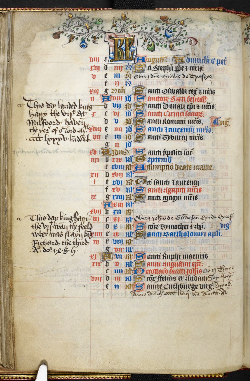 Tuntikirja ("Beaufort/Beauchamp Hours") tekijältä Unbekannter Künstler