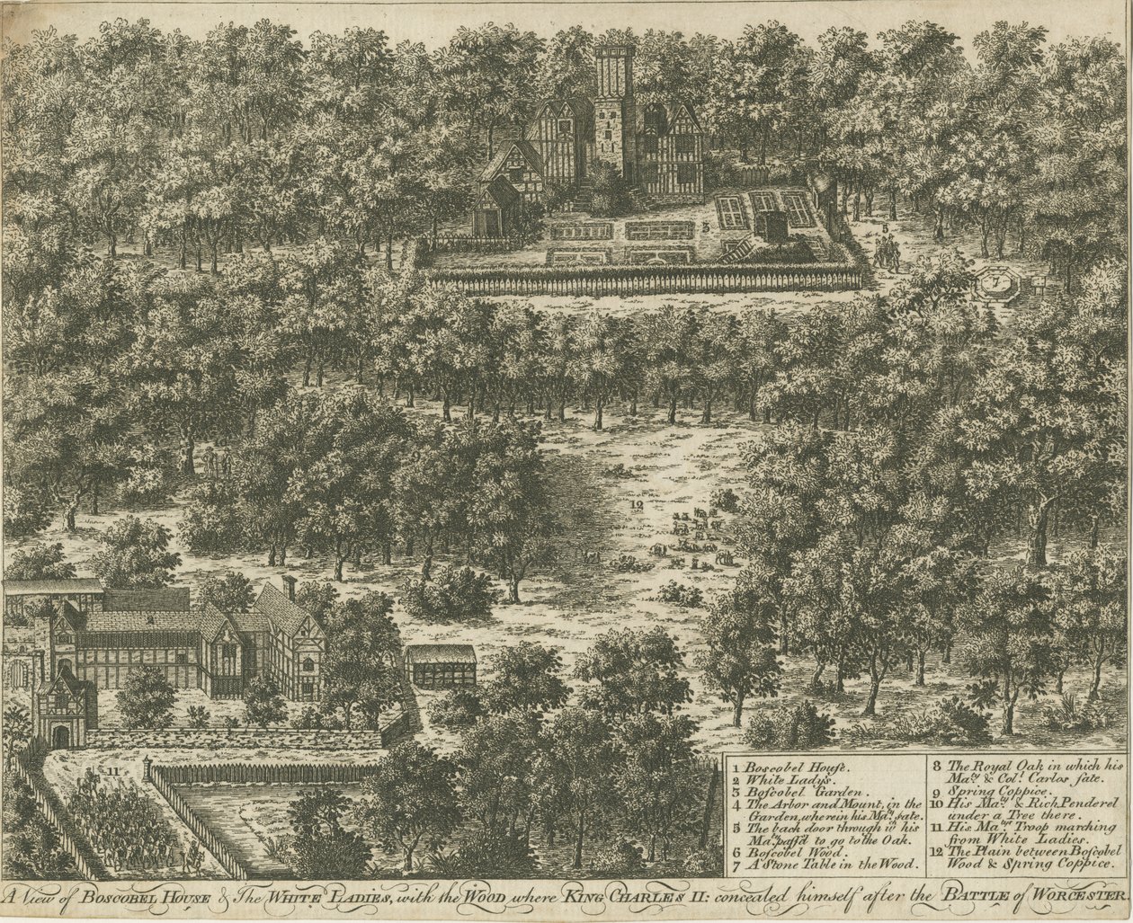 Boscobelin talo: kaiverrus, nd [1769] tekijältä Unbekannt