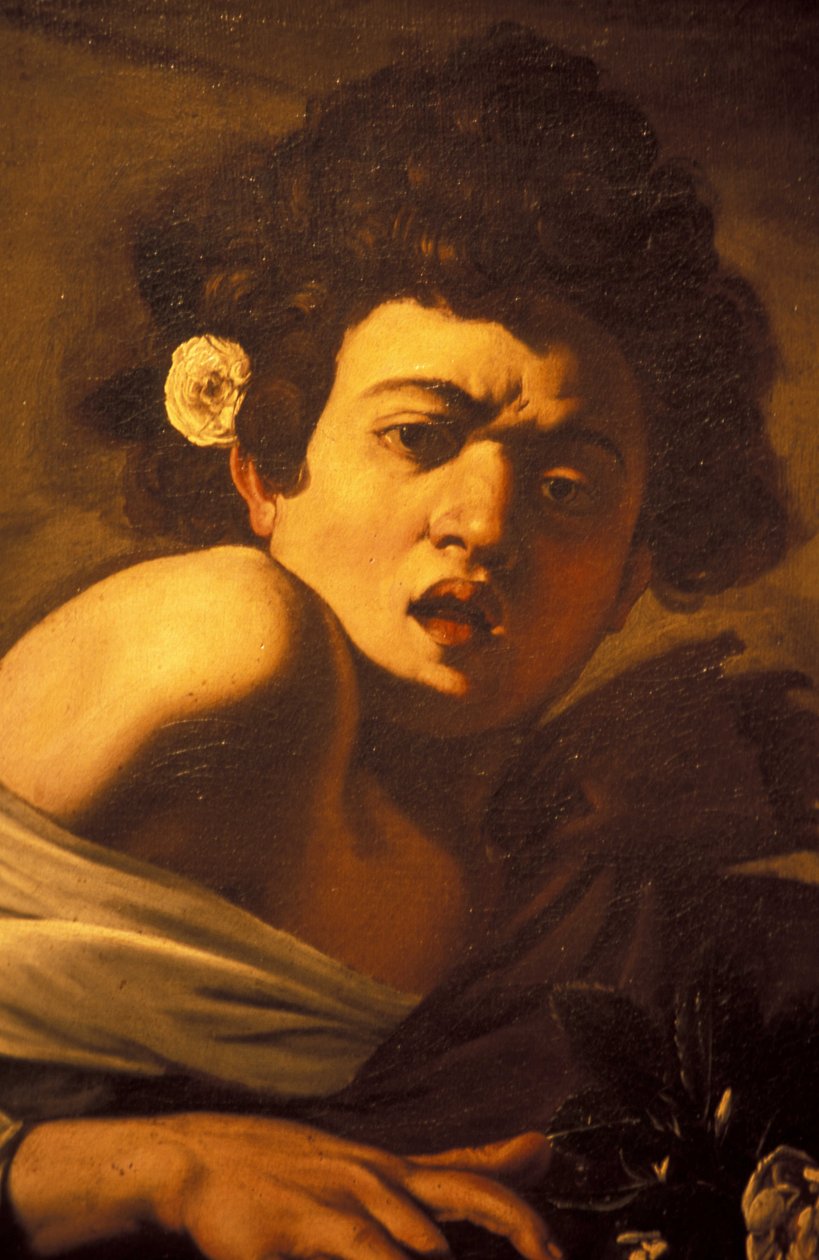 Liskon purema poika (yksityiskohta), Caravaggion taideteos, Palazzo Ducale, Genova, Liguria, Italia tekijältä Unbekannt
