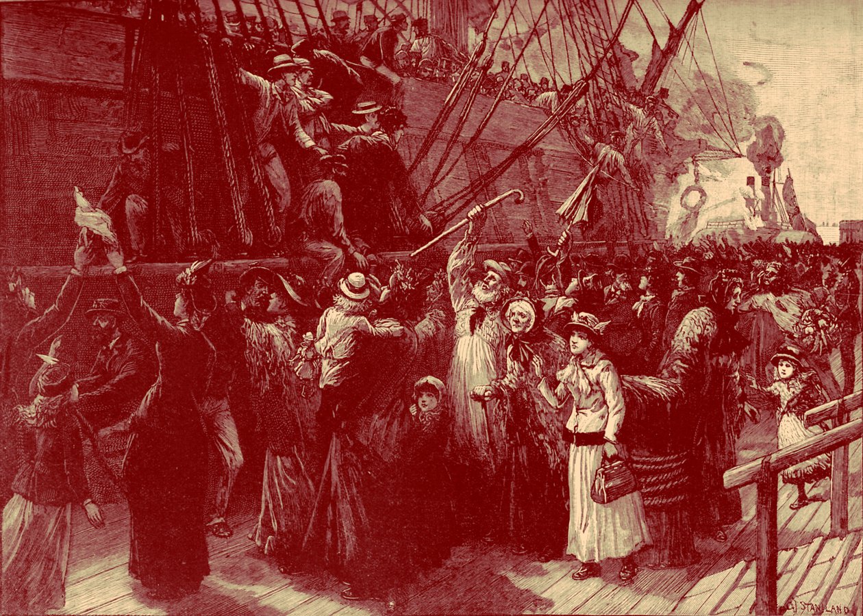 Brittiläinen siirtolaislaiva siirtokuntiin - 1800-luvun loppu tekijältä Unbekannter Künstler