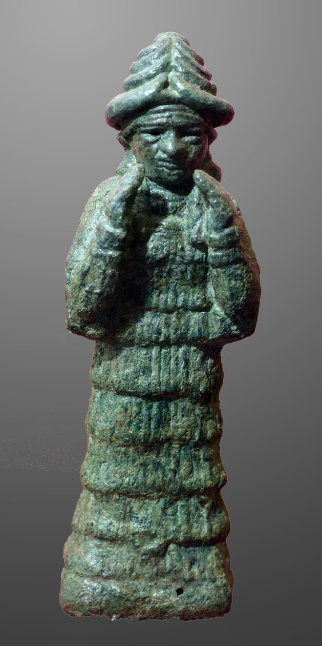 Suojelijajumalattar LAMA:n pronssinen hahmo, Mesopotamia n. 2035-1794 eaa. tekijältä Unbekannt