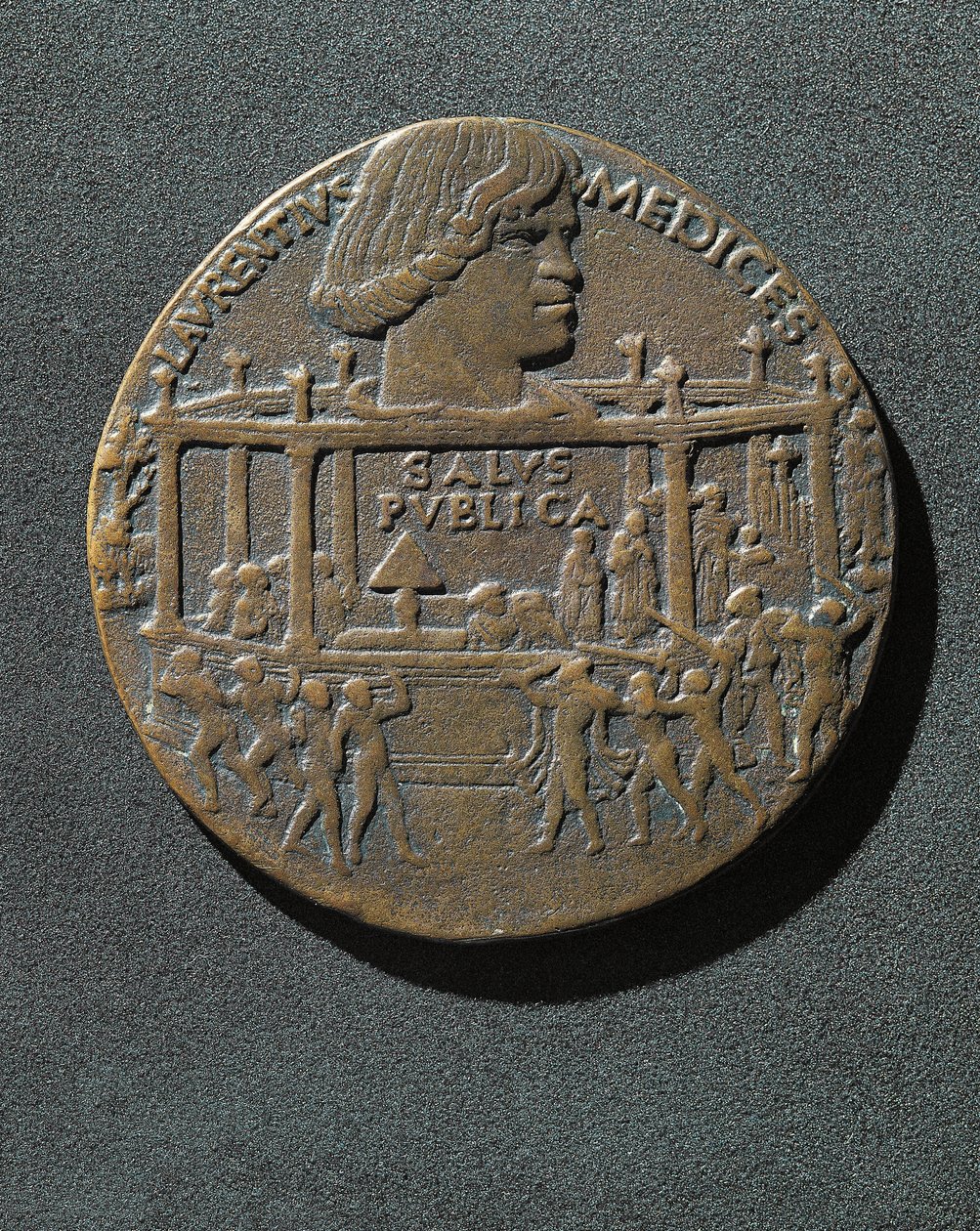 Pronssimitali lyötiin Giuliano de Medicin (Firenze) muistoksi tekijältä Benjamin Baud