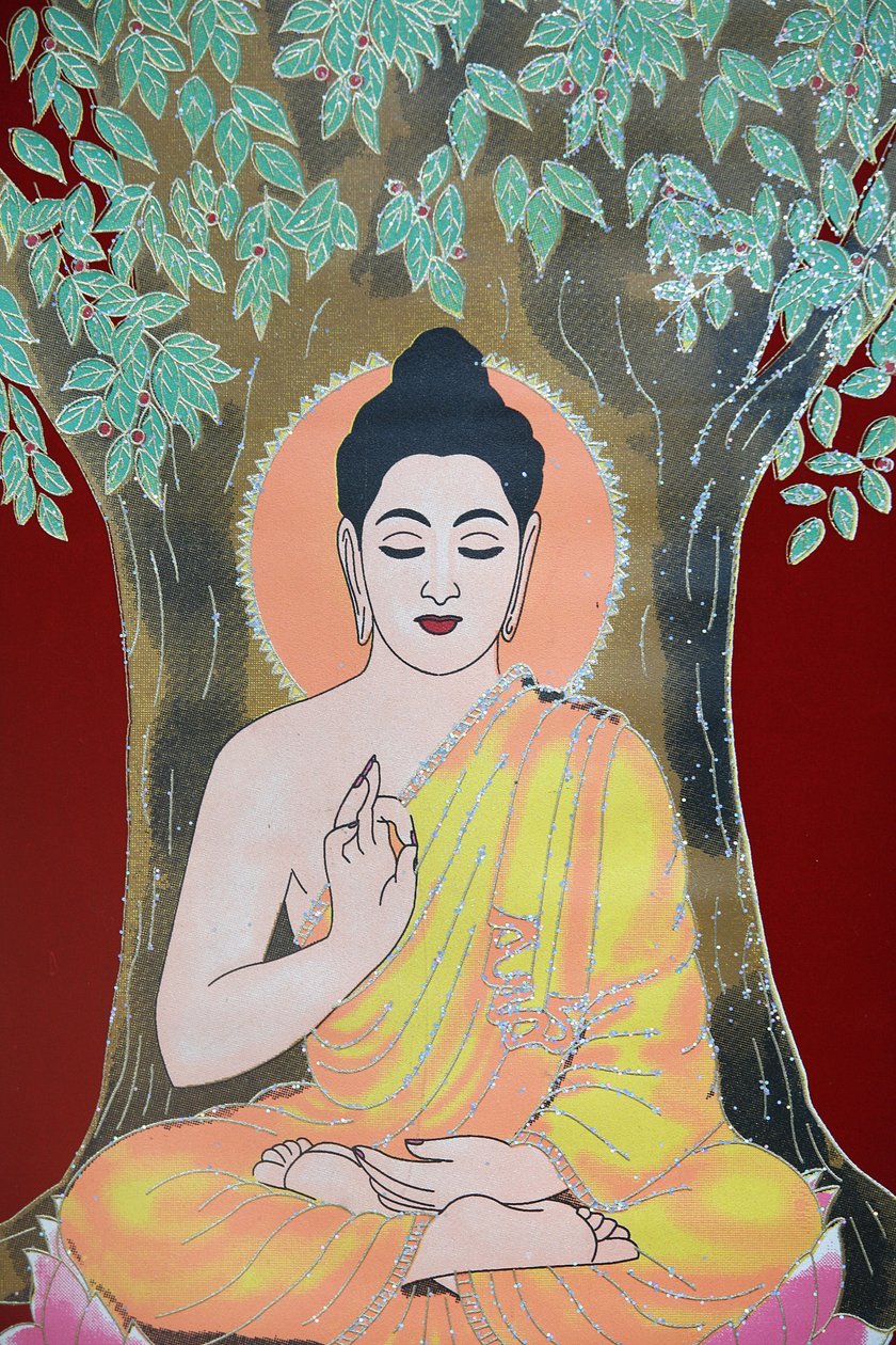 Buddha antaa siunauksen. Thangka, Kathmandu, Nepal tekijältä Unbekannt