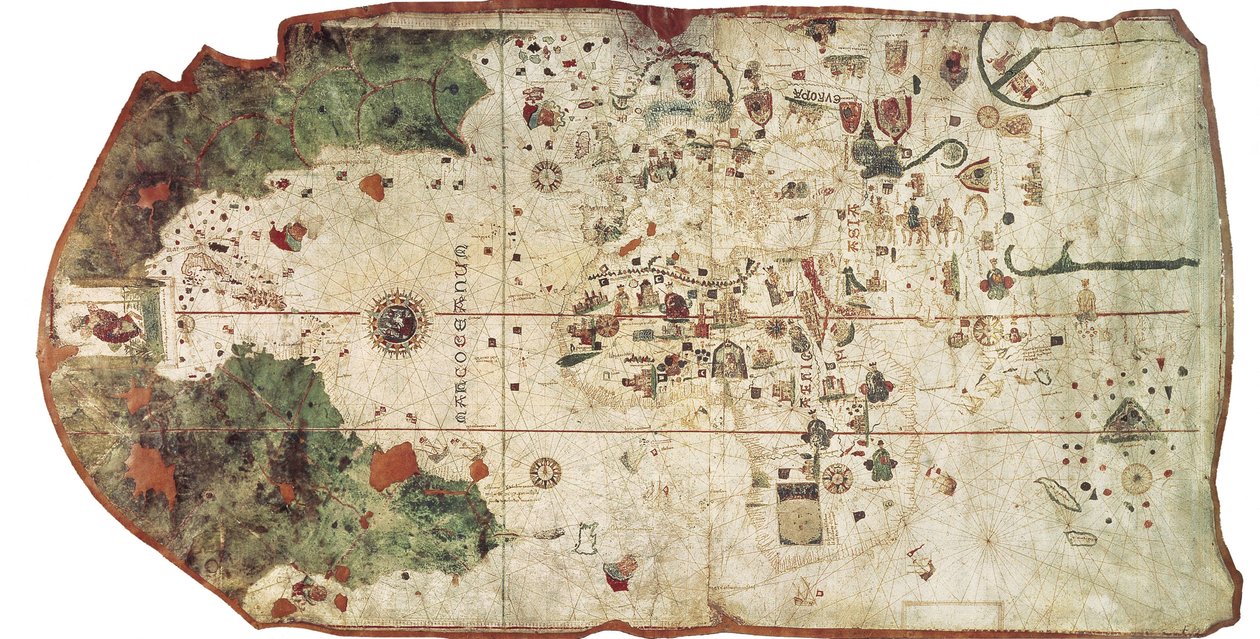 COSA, Juan de la (1460-1510). Kartografi. Juan de la Cosan kartta (1500). ESPANJA. MADRID (AUTONOMINEN ALUE). Madrid. Laivastomuseo tekijältä Unbekannter Künstler