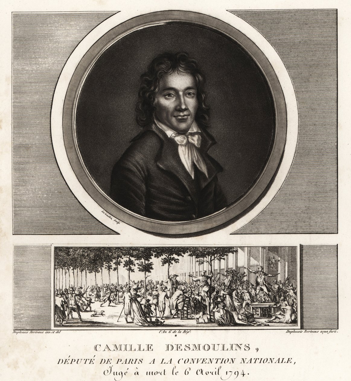 Camille Desmoulins, Pariisin varajäsen kansalliskokouksessa, k tekijältä Unbekannt