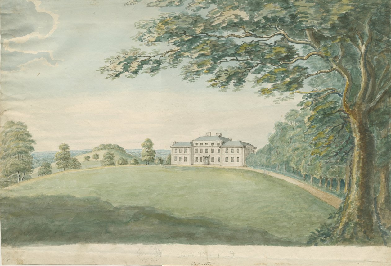 Canwell Hall: akvarellimaalaus, nd [?1700-luku] tekijältä Unbekannt