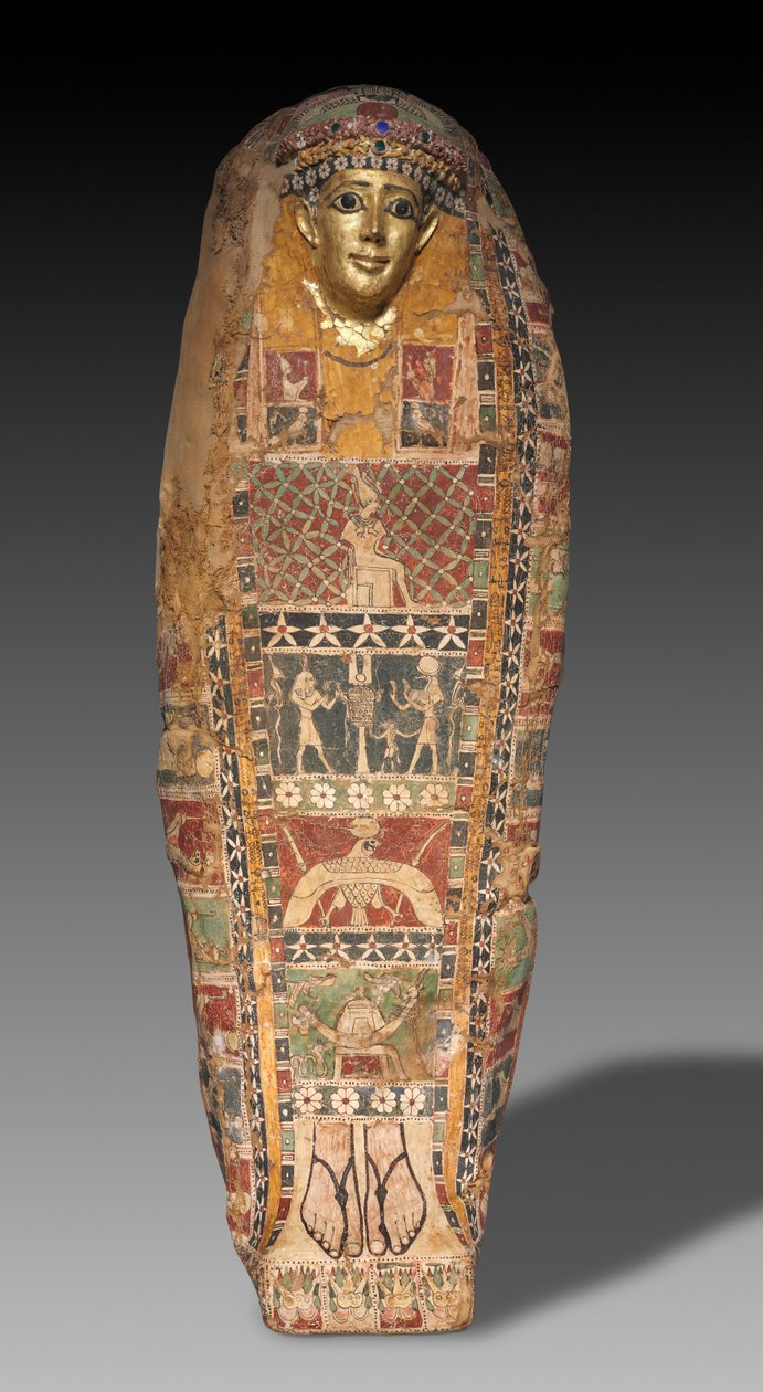 Cartonnage-muumiokotelo, myöhäinen Ptolemaios-dynastia varhaiseen Rooman valtakuntaan, n. 50 eKr. - 50 jKr. tekijältä Unbekannt