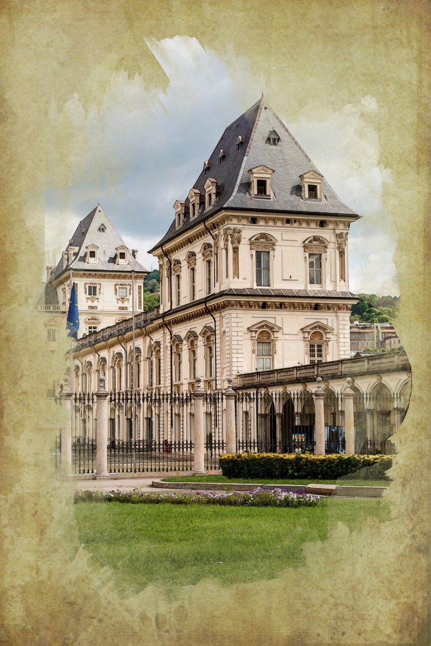 Castello del Valentino, Torino, Piedmont, Italia (manipuloitu kuva) tekijältä Unbekannt