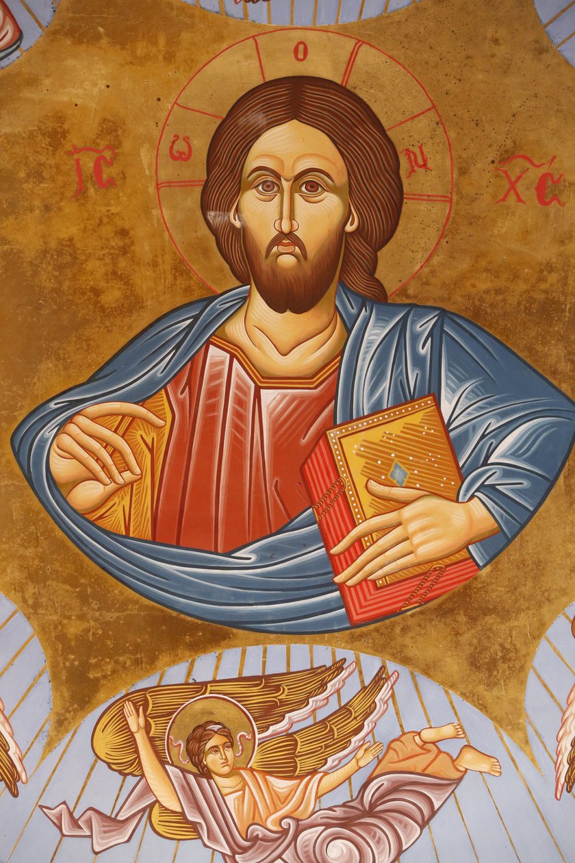 Kattofresko Pedoulasin ortodoksisessa kirkossa. Christ pantocrator, 20150510, Pedoulas, Kypros tekijältä Unbekannt