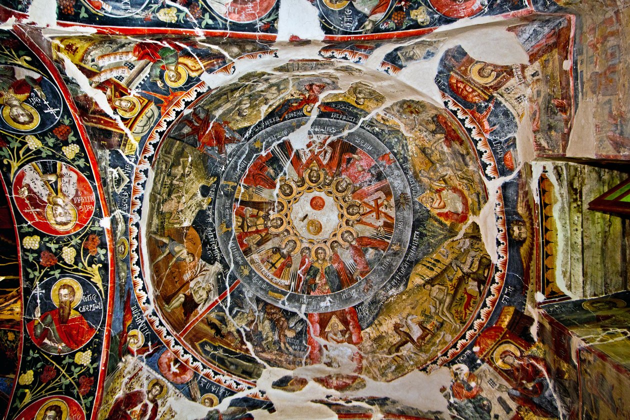 Pyhän Marian kirkon katto, Leusa, Albania (kuva) tekijältä Unbekannt