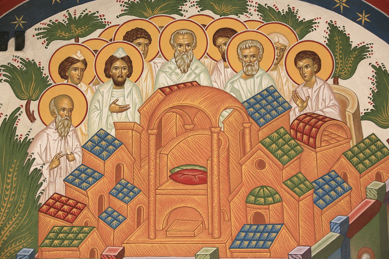 Taivaallinen Jerusalem. Saint-Antoine-le-Grandin ortodoksinen kirkko Saint-Laurent-en-Royans Ranska tekijältä Unbekannt