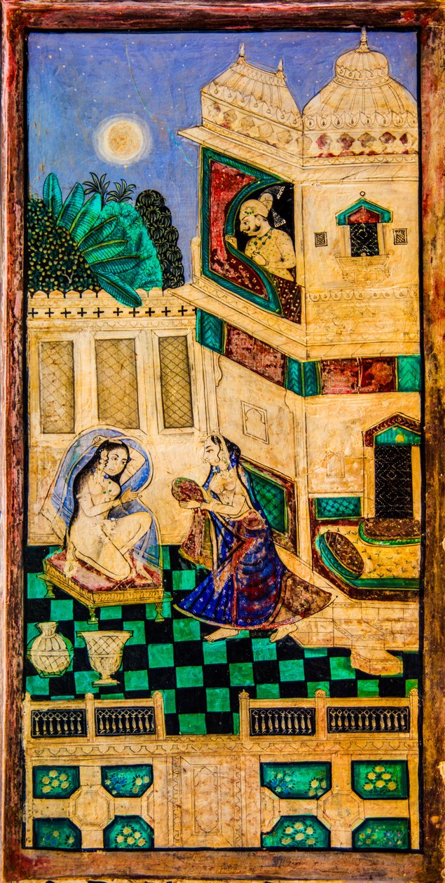 Chittra Sala -piha, jossa on virtuaalisia hienoja maalauksia, Taragarhin linnoitus, Bandi, Bandi, Rajasthan, Intia, Aasia (kuva) tekijältä Unbekannter Künstler