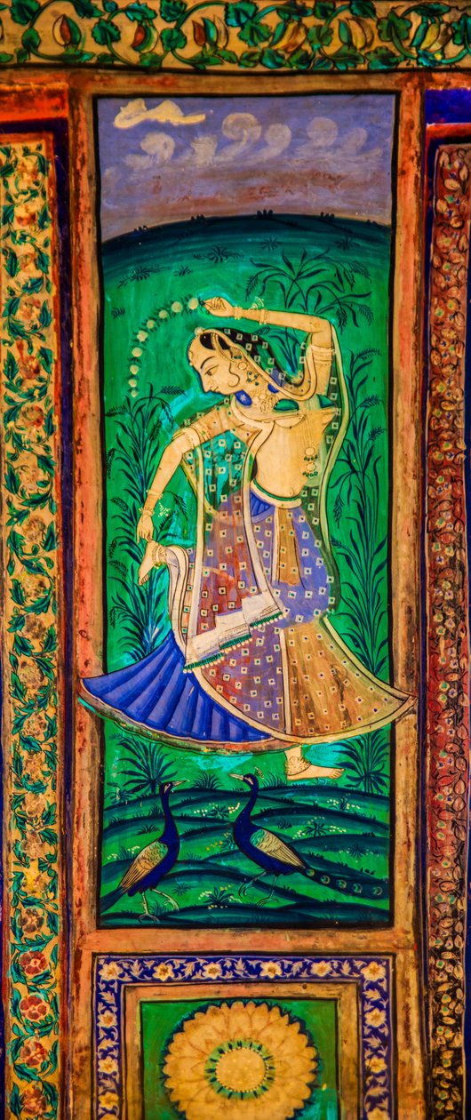 Chittra Sala -piha, jossa on virtuaalisia hienoja maalauksia, Taragarhin linnoitus, Bandi, Bandi, Rajasthan, Intia, Aasia (kuva) tekijältä Unbekannter Künstler