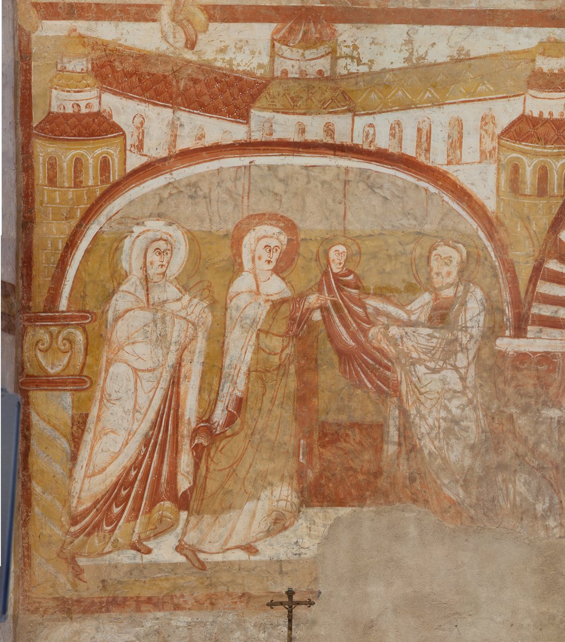 kirkko (Église Saint-Martin). Sisustus. Seinämaalauksia (freskot). Nave