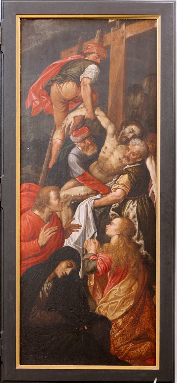 kirkko (Eglise Saint-martin). Sisustus. Triptyykki. Ristiinnaulitseminen. tekijältä Unbekannter Künstler
