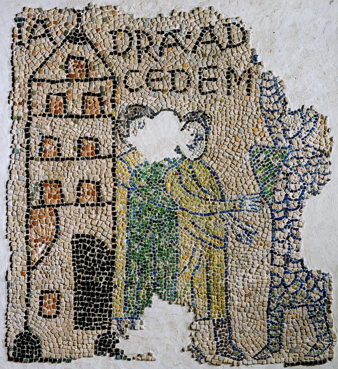 Pyhän Johanneksen evankelistan kirkko, neljäs ristiretki, venetsialaisia edustavat mosaiikkilattian fragmentit., Ravenna, Emilia-Romagna, Italia tekijältä William M. Timlin