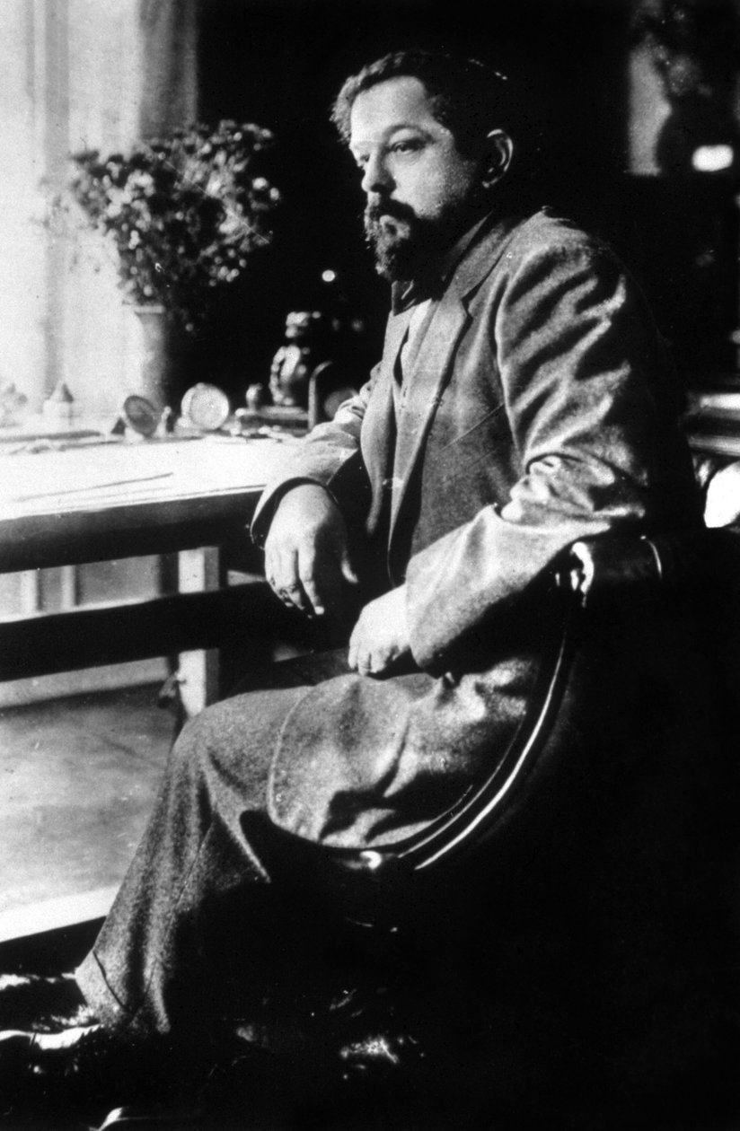 Claude Debussy, ranskalainen säveltäjä, noin 1905 (s/w-kuva). tekijältä Unbekannter Künstler