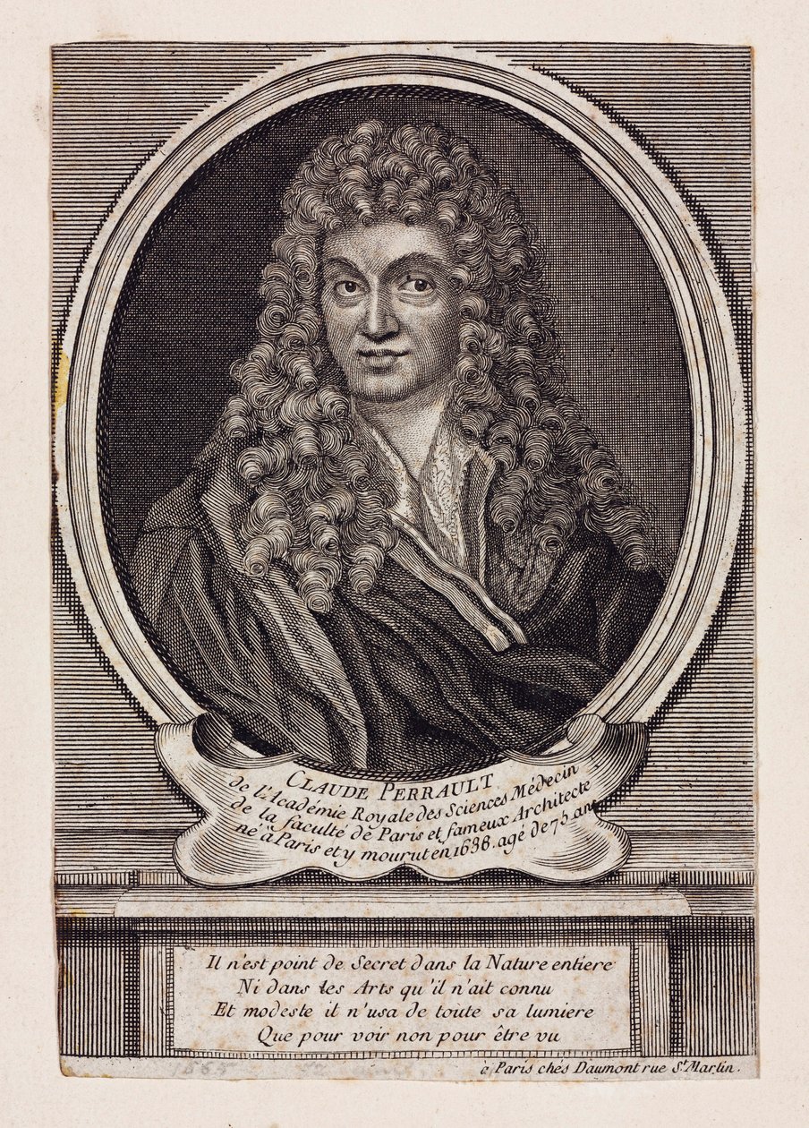 Claude Perrault, ranskalainen arkkitehti, tiedemies ja lääkäri, n. 1660-luku tekijältä Unbekannt