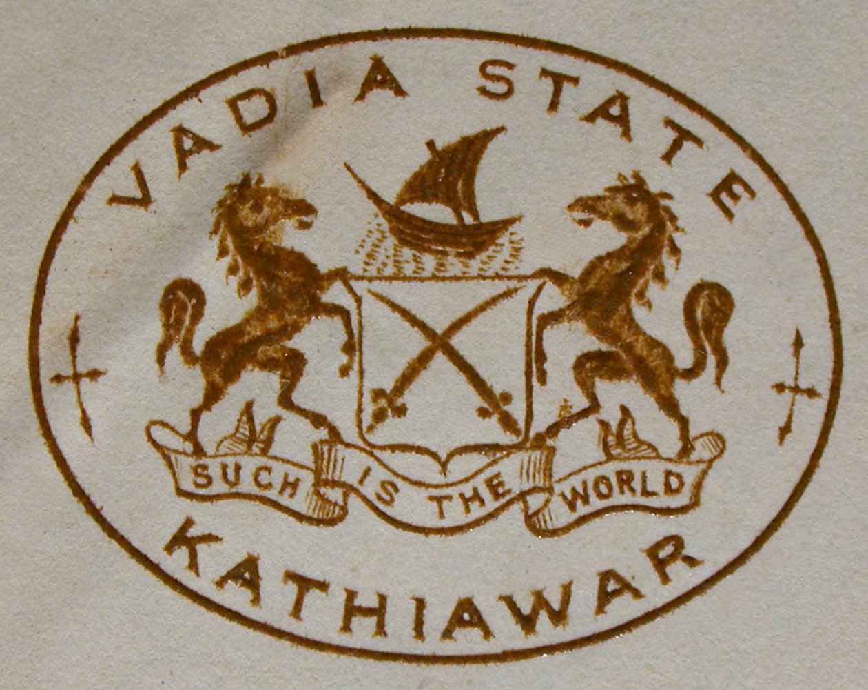 Vaakuna 20. vuosisadan alussa; Vadia Saurashtra; Gujarat; Intia tekijältä Unbekannter Künstler