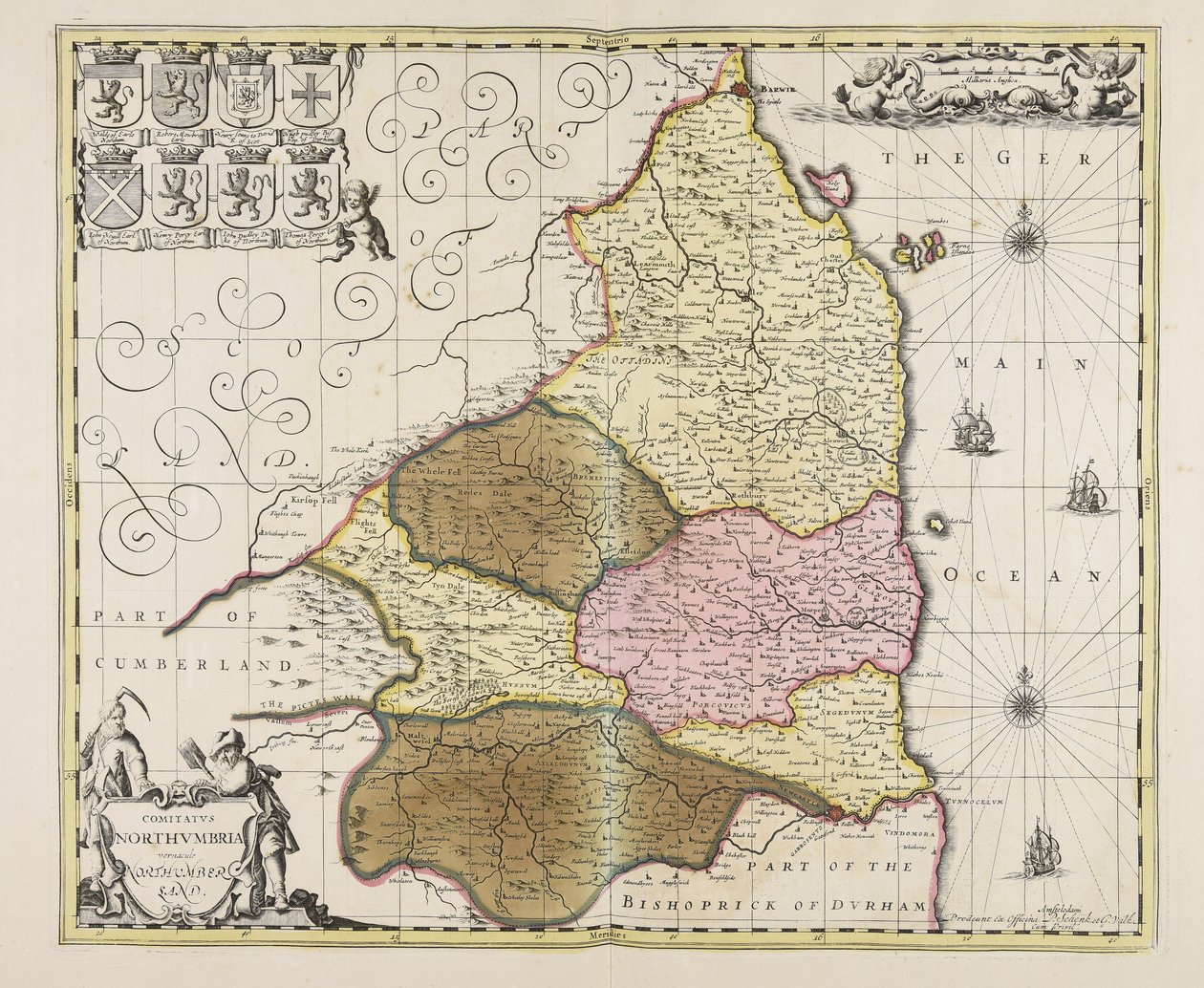 Comitatus Northumbria vernacule Northumberland tekijältä Unbekannter Künstler