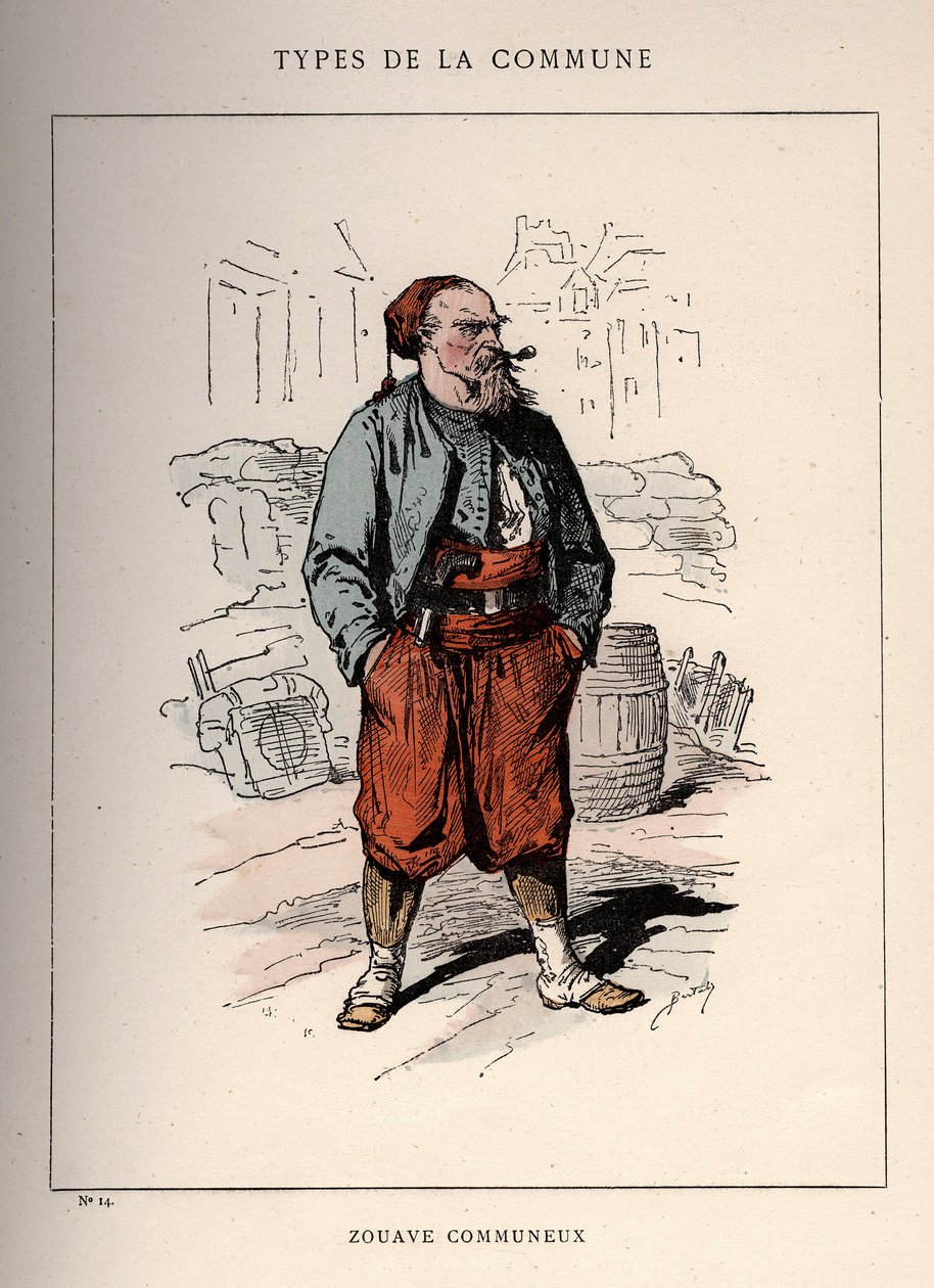 Paris Commune: puku ZOUAVE COMMUNIEUX (14) elokuvassa "" Les Communeux tekijältä Unbekannt