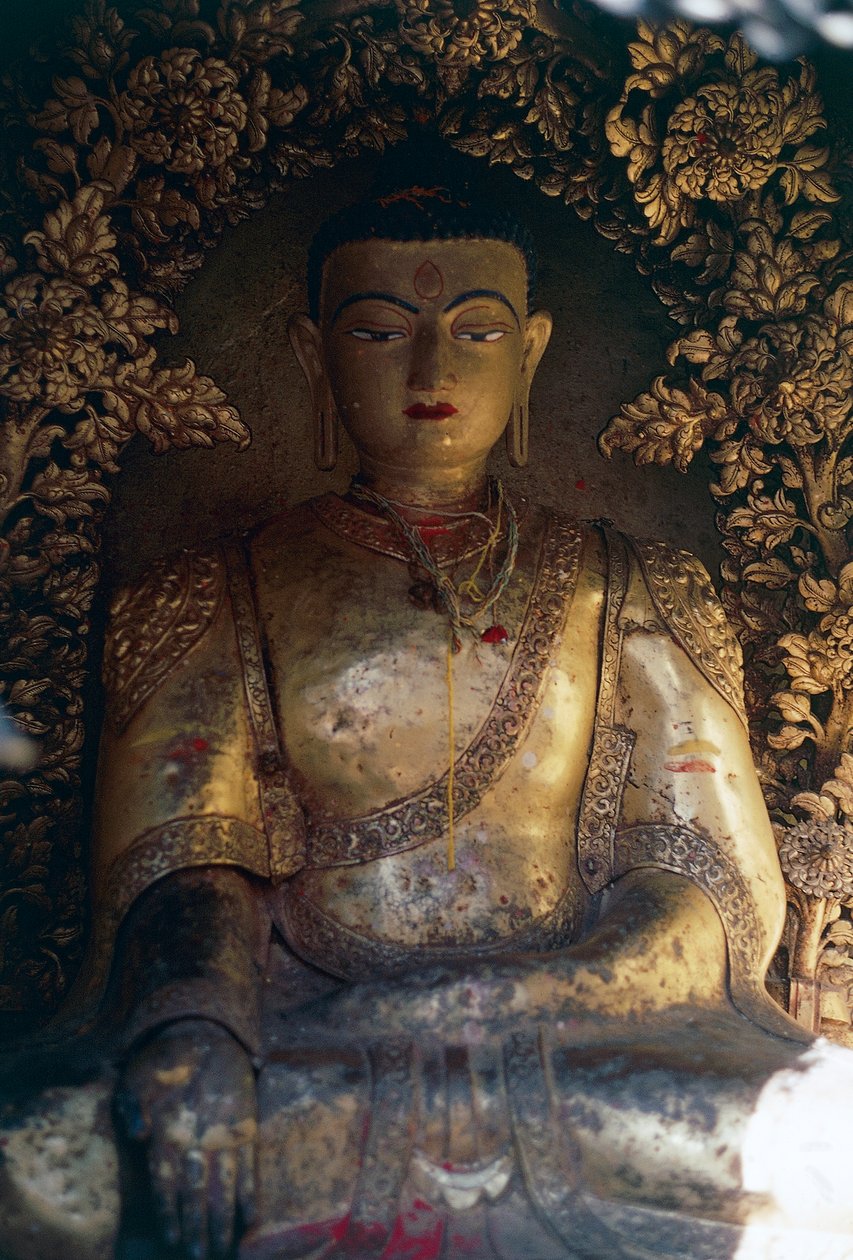 Krypta Buddha-patsaalla, Swayambhunath (Apinatemppeli), Kathmandun laakso (Unescon maailmanperintöluettelo) tekijältä William M. Timlin