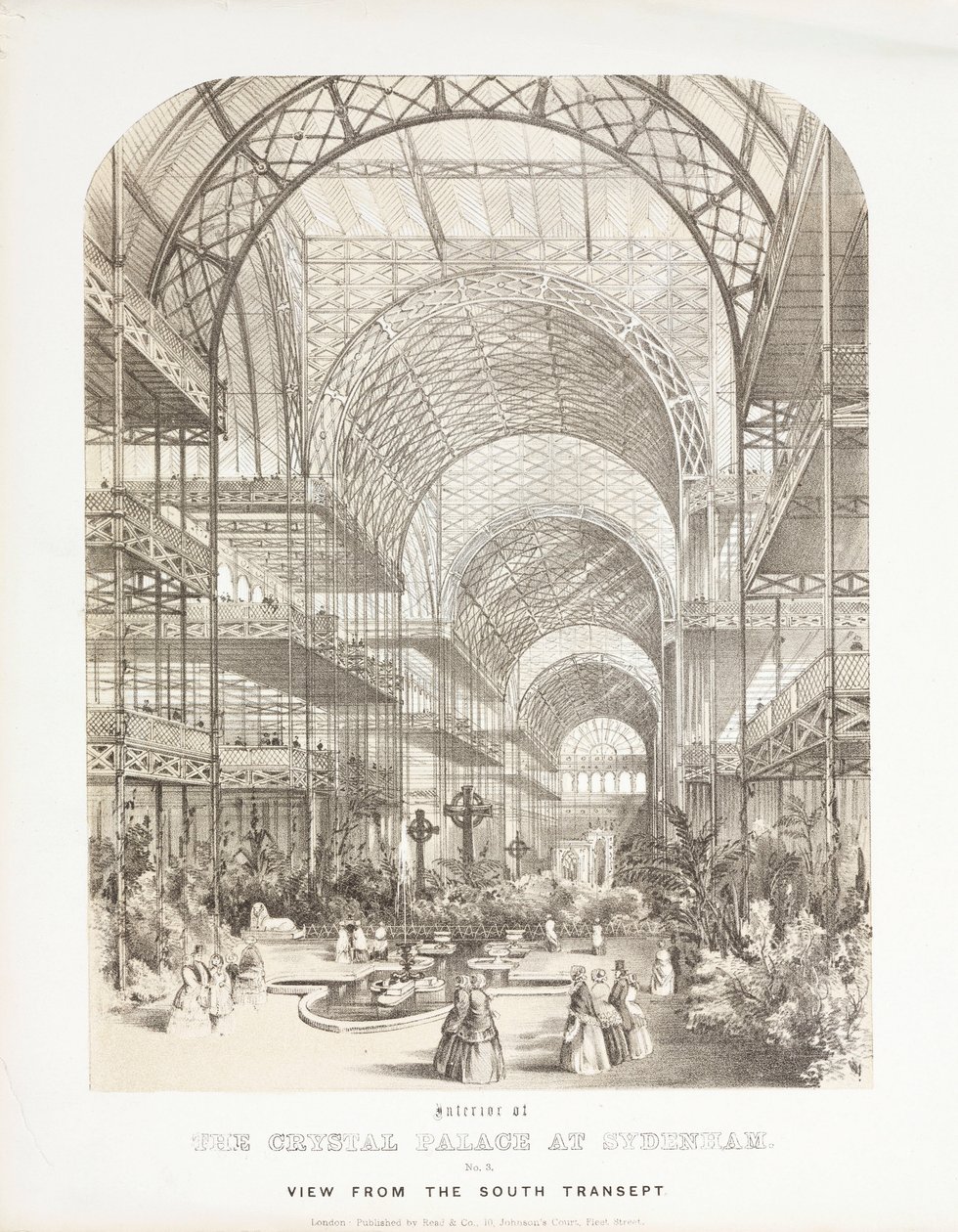 Crystal Palace, Suuren Näyttelyn jälkeinen Näkymä South Transeptilta, Crystal Palace, Sydenham tekijältä Unbekannt